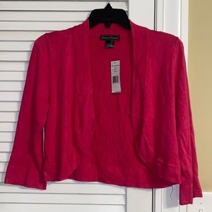 NWT Jessica Howard Fuchsia Three Quarter Sleeve Cardigan Size Large 💓